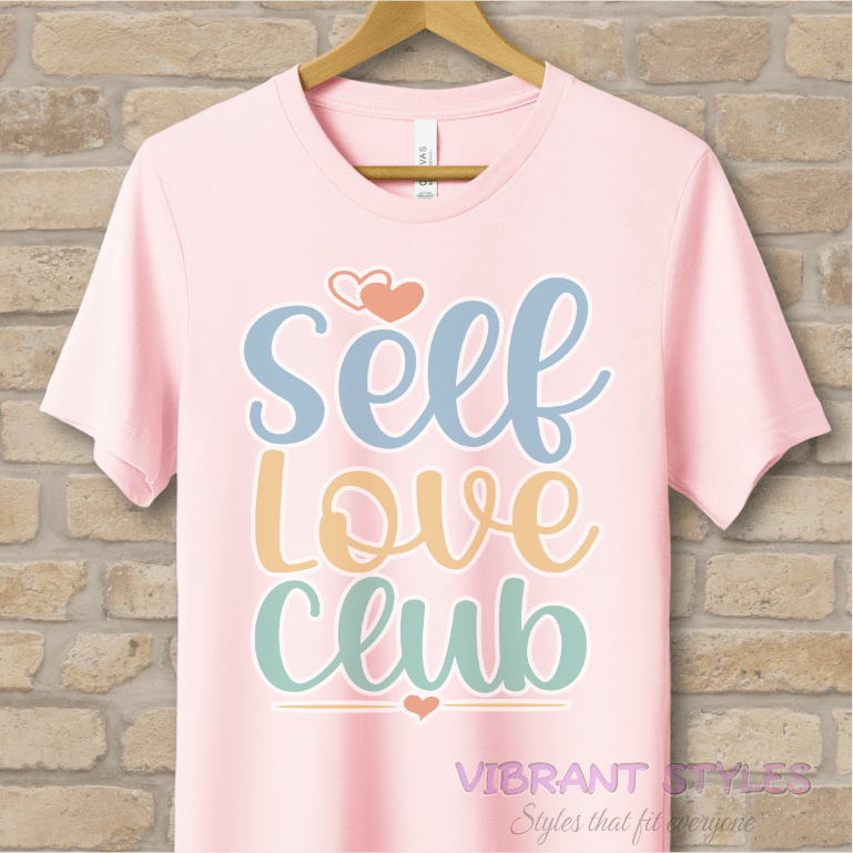 Mostly Text T-Shirts Self Love Club Tee - Vibrant Styles