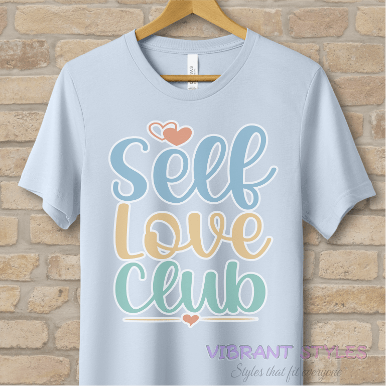 Mostly Text T-Shirts Self Love Club Tee - Vibrant Styles