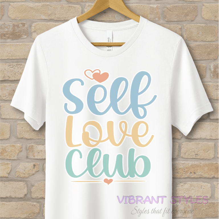 Mostly Text T-Shirts Self Love Club Tee - Vibrant Styles