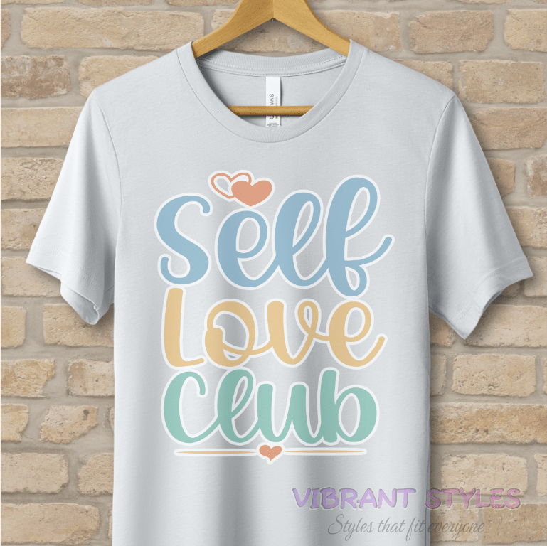 Mostly Text T-Shirts Self Love Club Tee - Vibrant Styles
