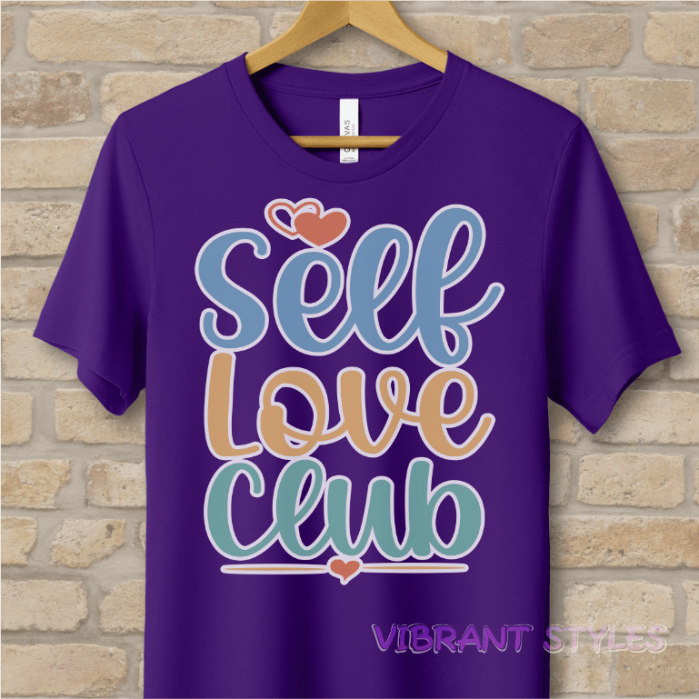 Mostly Text T-Shirts Self Love Club Tee - Vibrant Styles