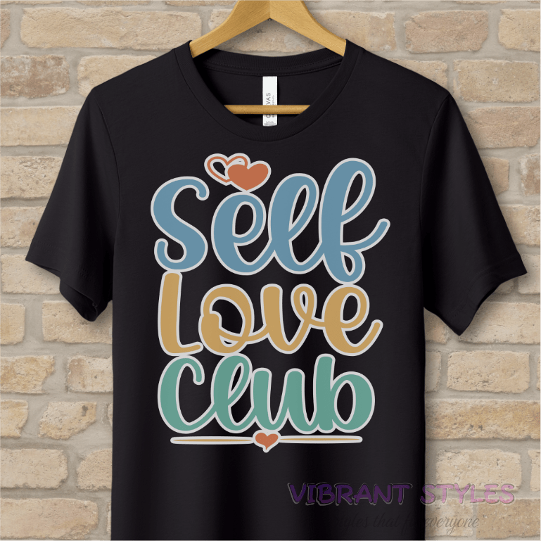 Mostly Text T-Shirts Self Love Club Tee - Vibrant Styles