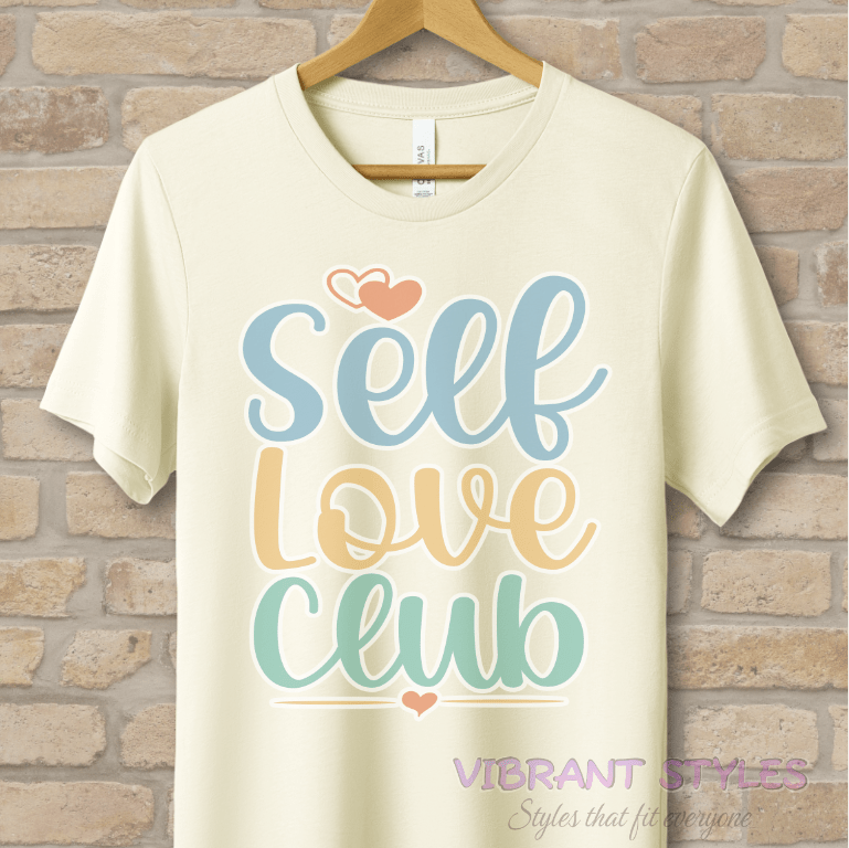 Mostly Text T-Shirts Self Love Club Tee - Vibrant Styles
