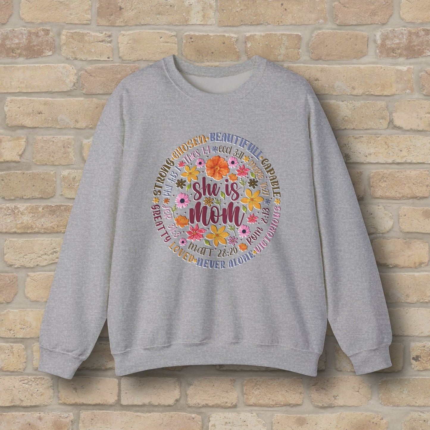 Graphic & Text She Is Mom Attribute Circle Sweatshirt - Vibrant Styles