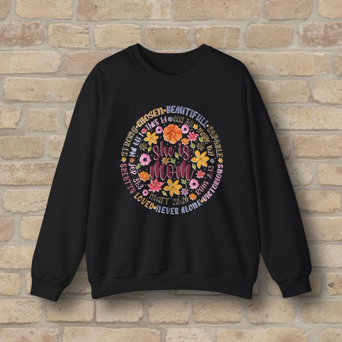 Graphic & Text She Is Mom Attribute Circle Sweatshirt - Vibrant Styles