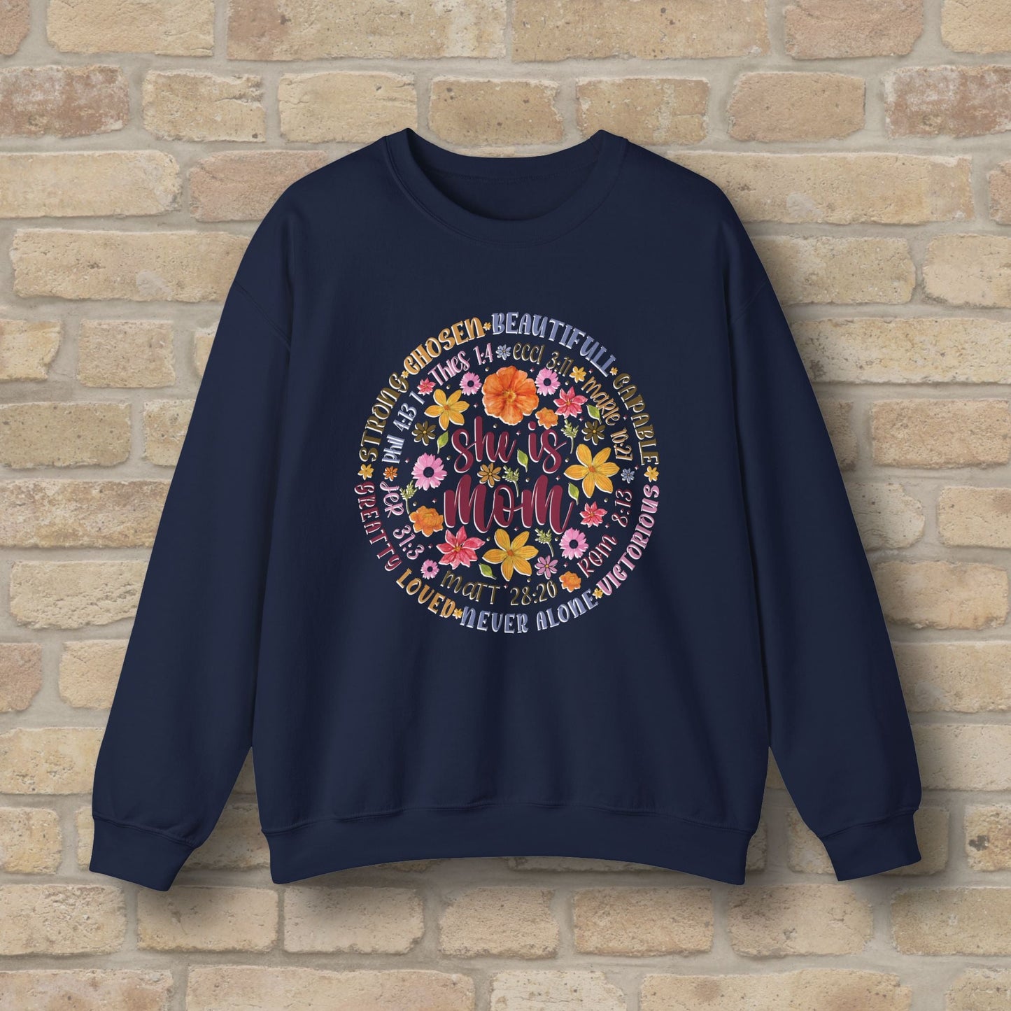 Graphic & Text She Is Mom Attribute Circle Sweatshirt - Vibrant Styles