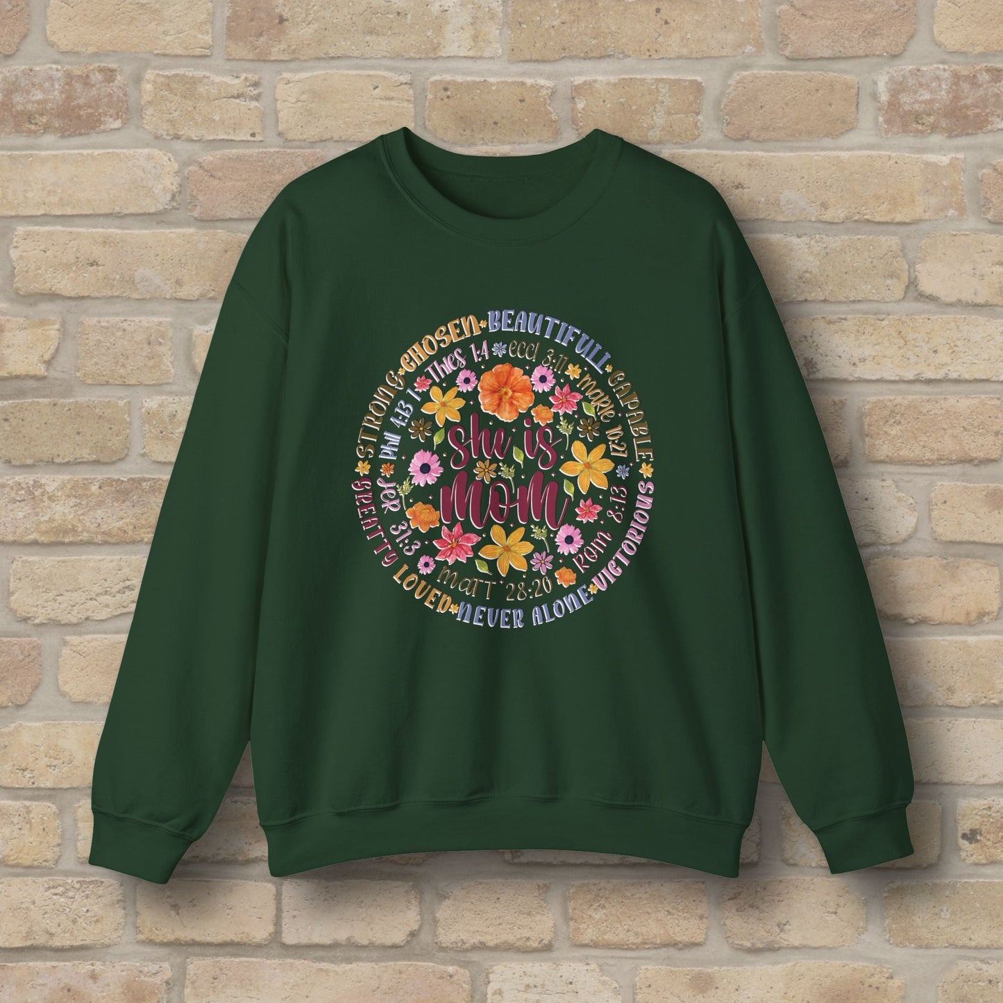 Graphic & Text She Is Mom Attribute Circle Sweatshirt - Vibrant Styles