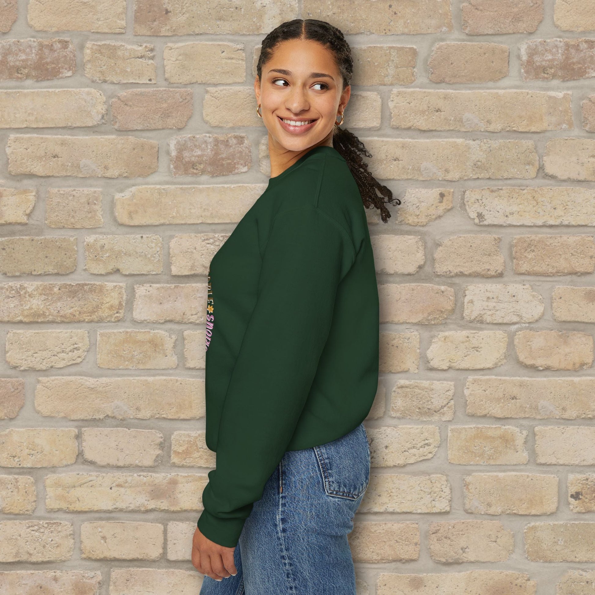 Graphic & Text She Is Mom Attribute Circle Sweatshirt - Vibrant Styles