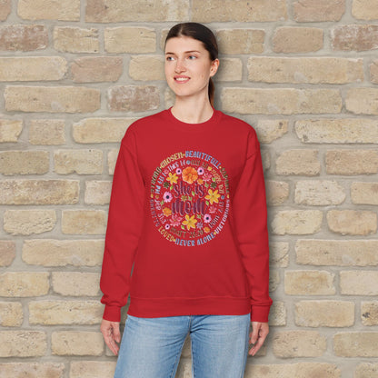 Graphic & Text She Is Mom Attribute Circle Sweatshirt - Vibrant Styles
