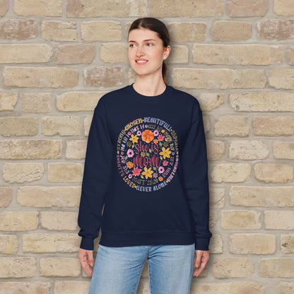 Graphic & Text She Is Mom Attribute Circle Sweatshirt - Vibrant Styles