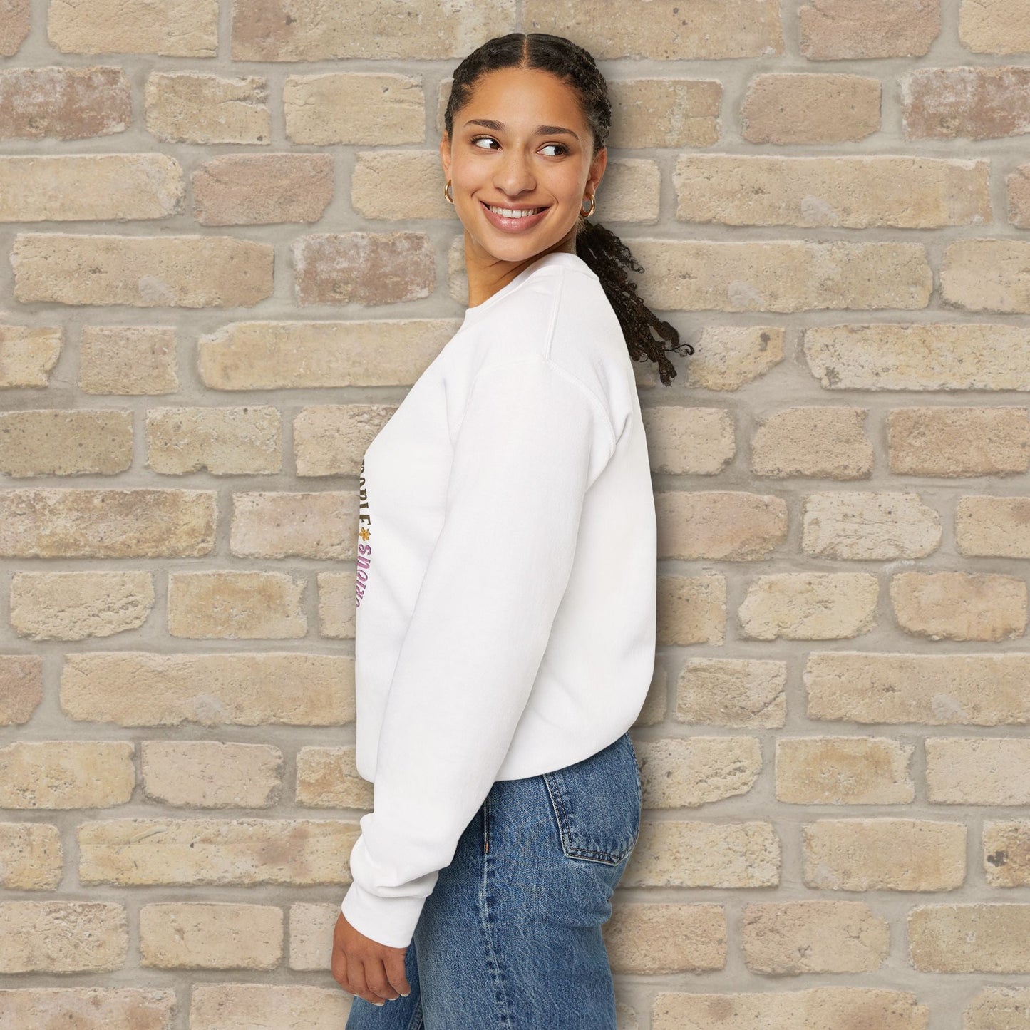 Graphic & Text She Is Mom Attribute Circle Sweatshirt - Vibrant Styles