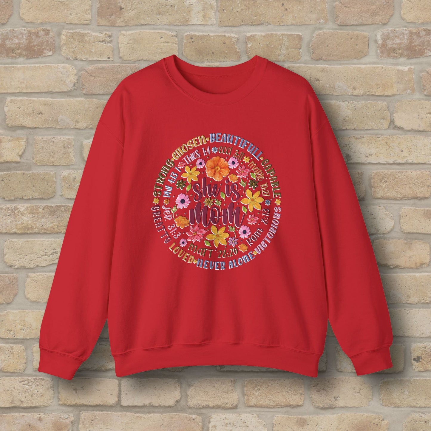 Graphic & Text She Is Mom Attribute Circle Sweatshirt - Vibrant Styles