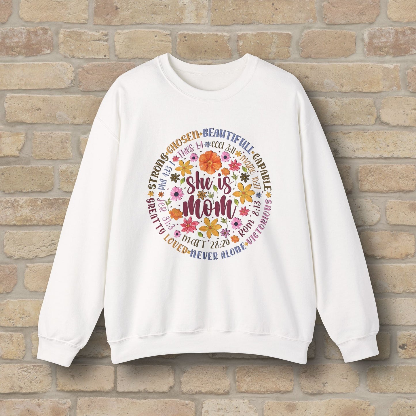 Graphic & Text She Is Mom Attribute Circle Sweatshirt - Vibrant Styles