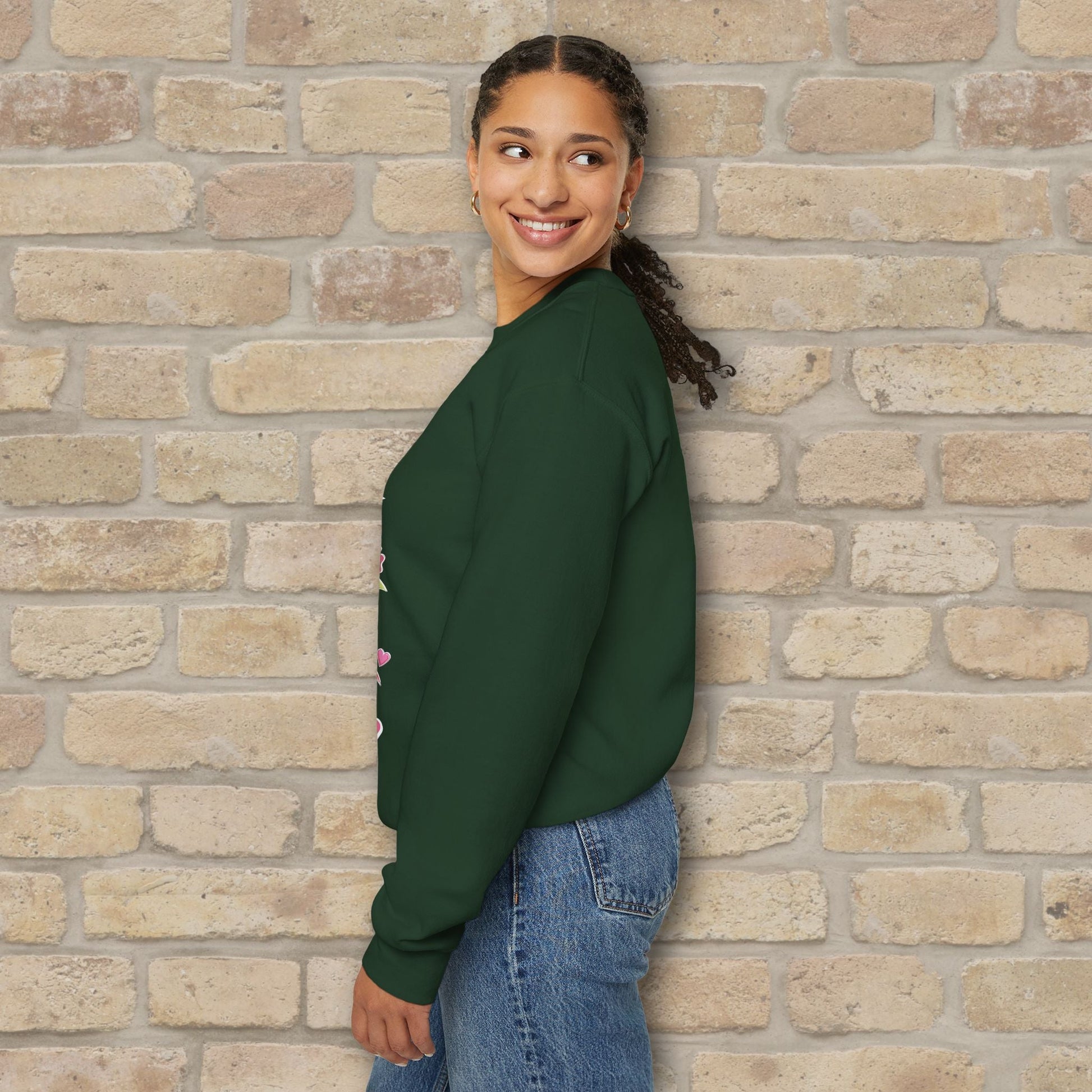 Graphic & Text She Is Mom Attributes & Bouquet Sweatshirt - Vibrant Styles