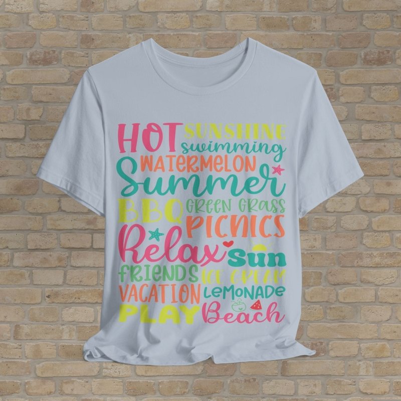 Mostly Text T-Shirts Summer Vibes Tee - Vibrant Styles