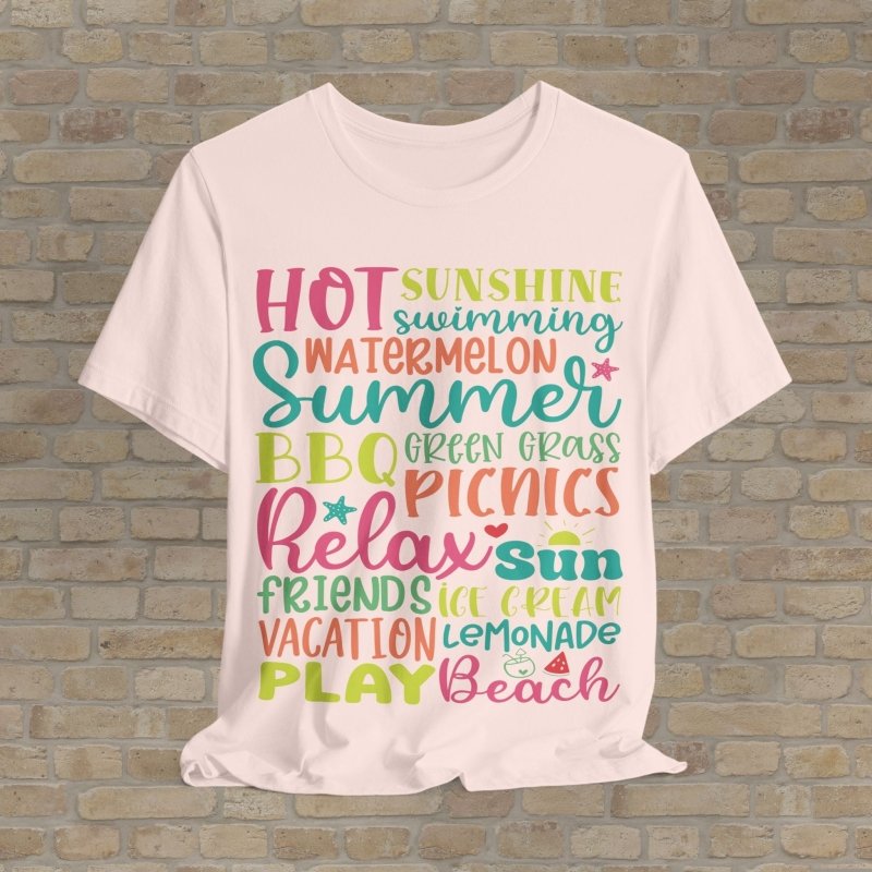 Mostly Text T-Shirts Summer Vibes Tee - Vibrant Styles