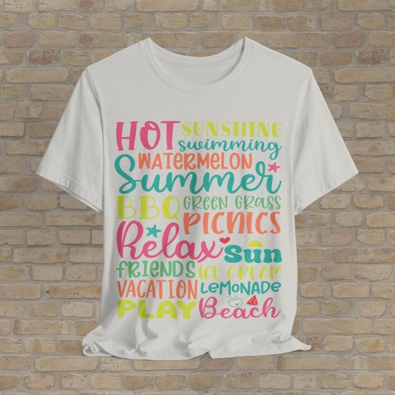Mostly Text T-Shirts Summer Vibes Tee - Vibrant Styles