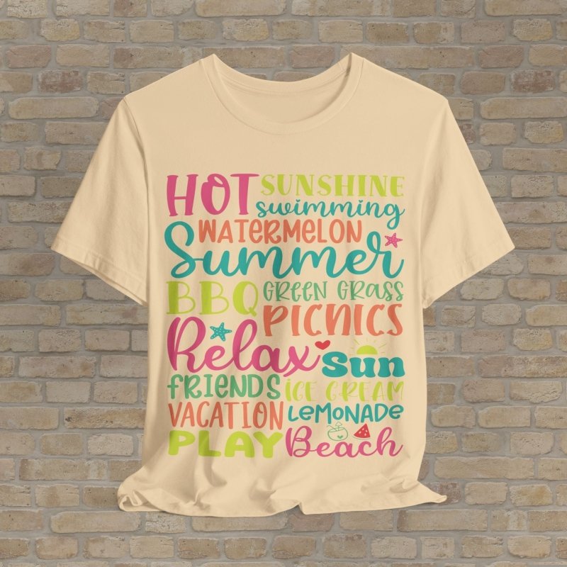 Mostly Text T-Shirts Summer Vibes Tee - Vibrant Styles