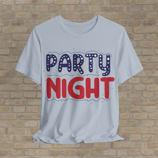 Text Only T-Shirts Light Blue / S All-American Party Night Tee