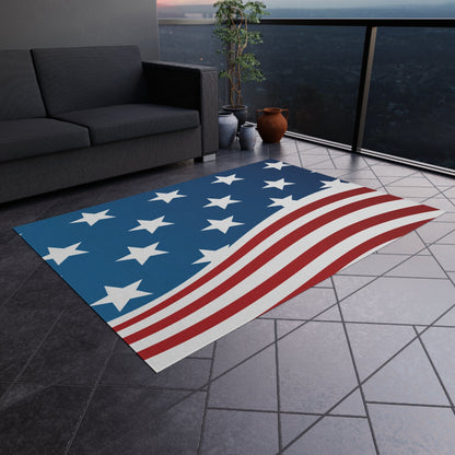 Home Decor Wave of Stars & Stripes Outdoor Rug - Vibrant Styles