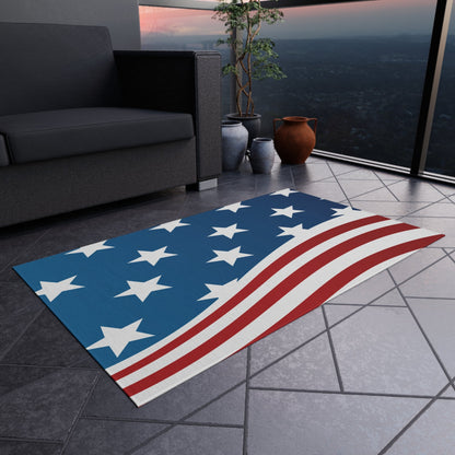 Home Decor Wave of Stars & Stripes Outdoor Rug - Vibrant Styles