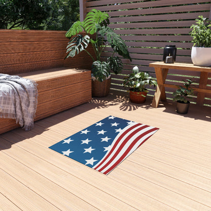 Home Decor Wave of Stars & Stripes Outdoor Rug - Vibrant Styles