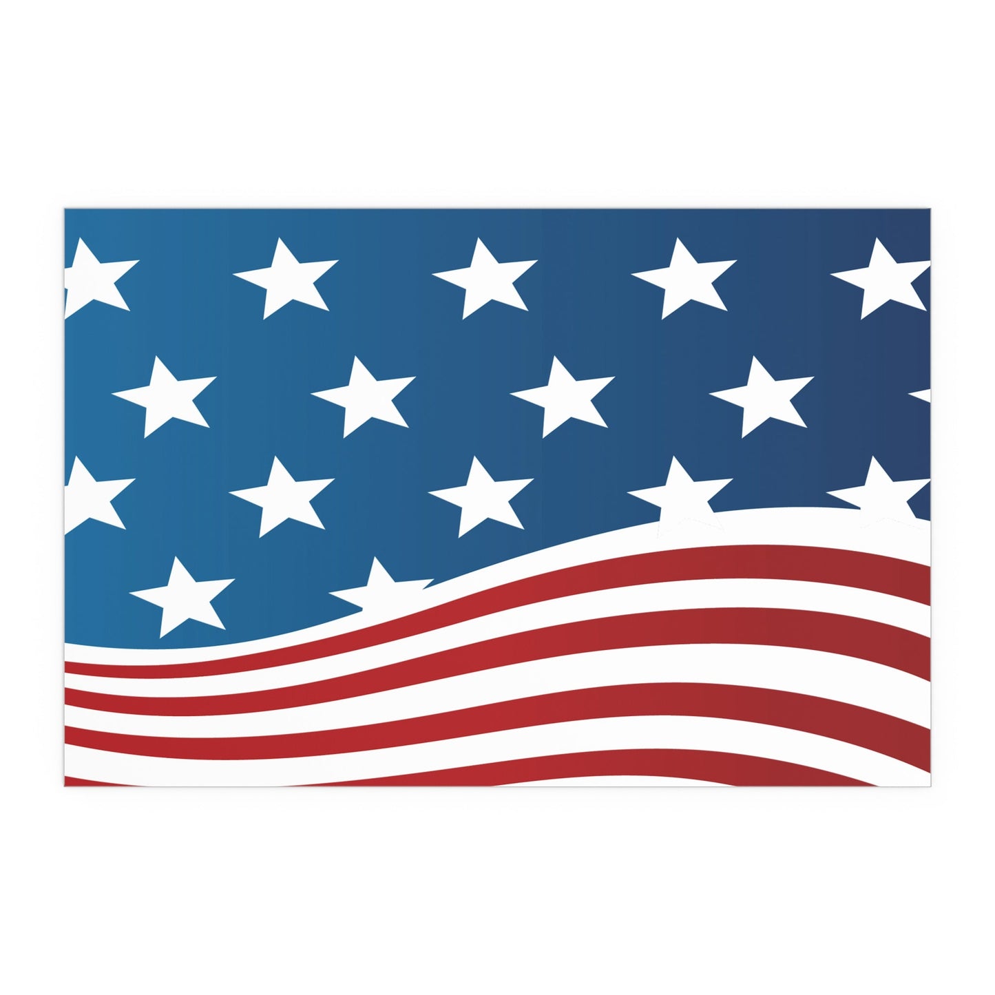 Poster Wave of Stars & Stripes Poster (Water Proof) - Vibrant Styles