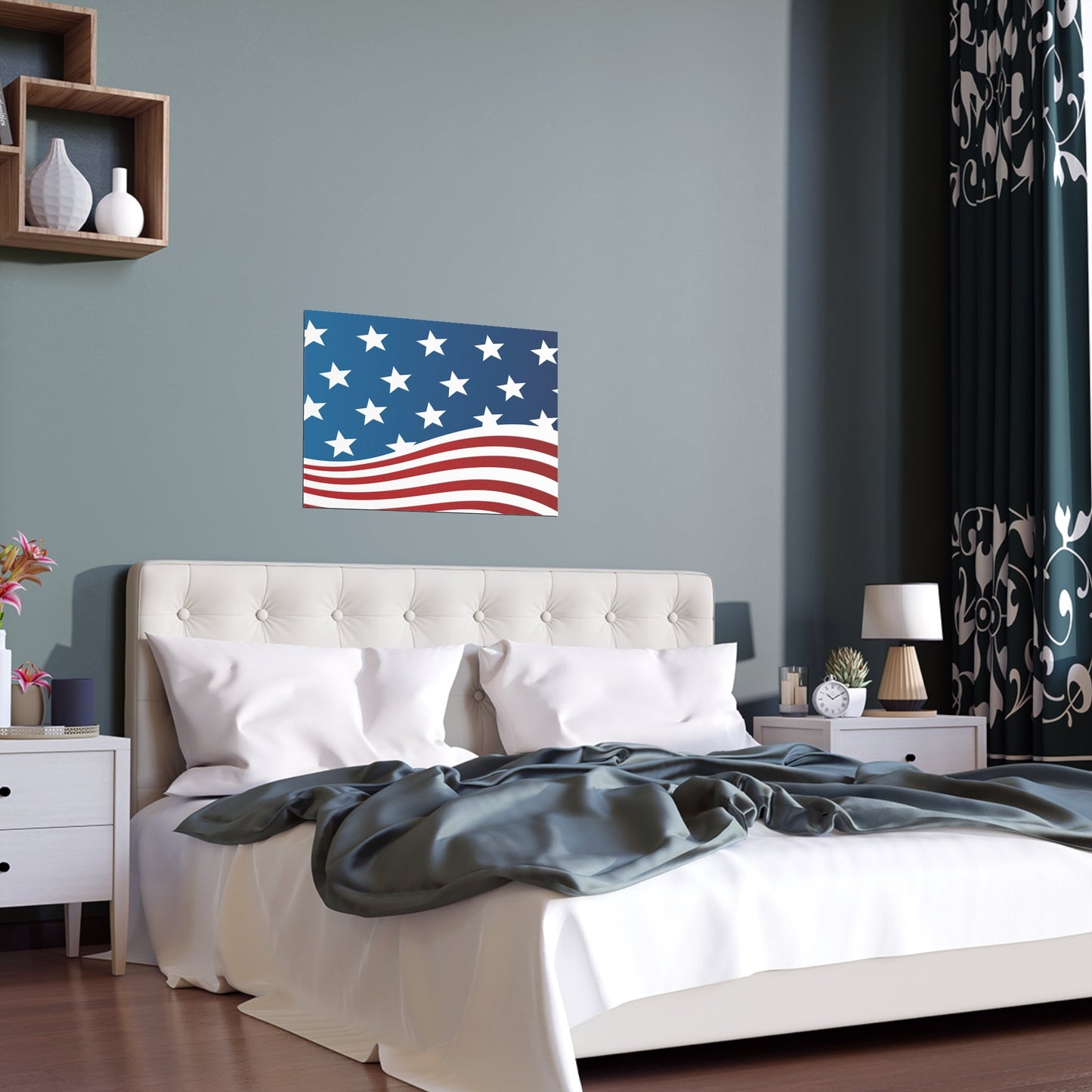 Poster Wave of Stars & Stripes Poster (Water Proof) - Vibrant Styles