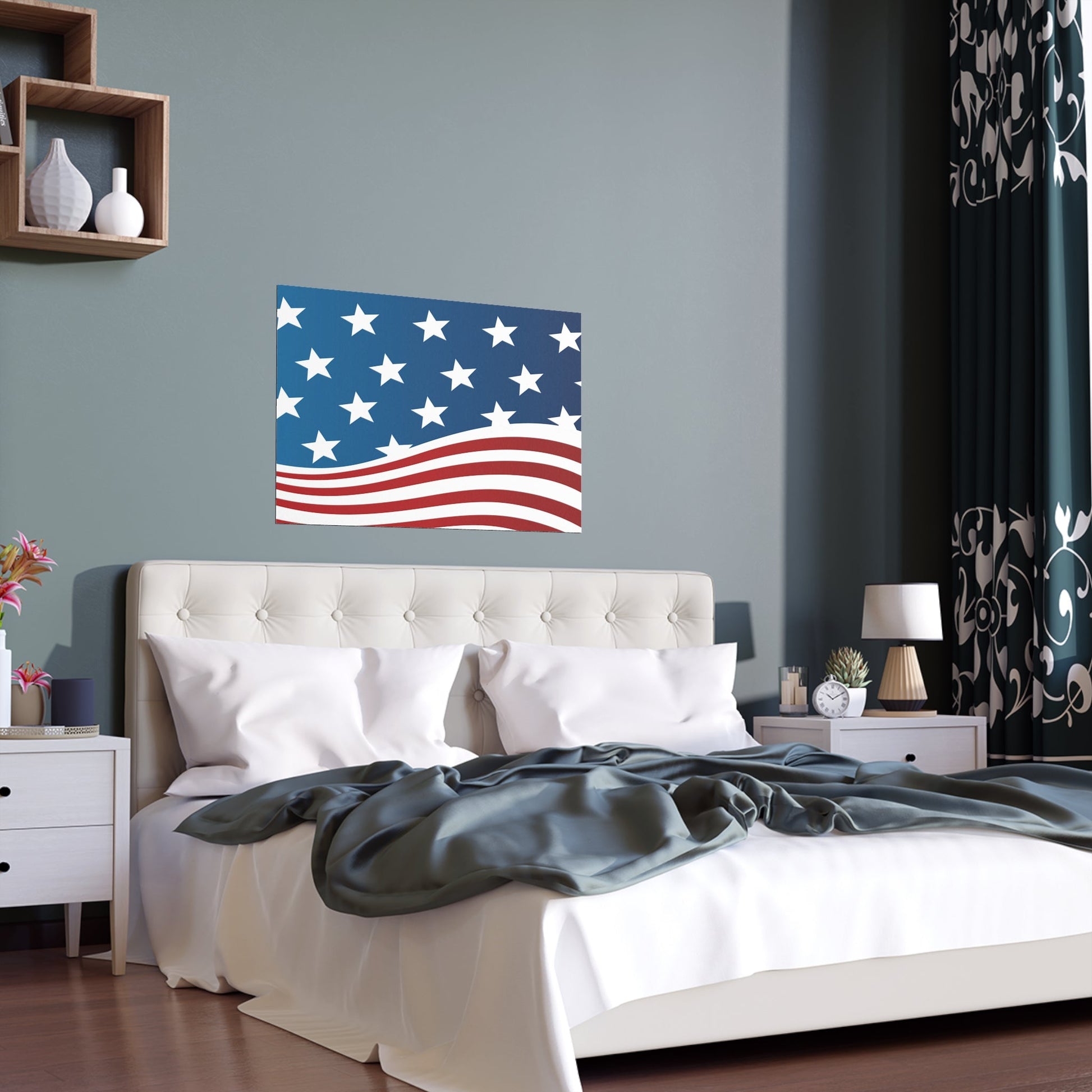 Poster Wave of Stars & Stripes Poster (Water Proof) - Vibrant Styles