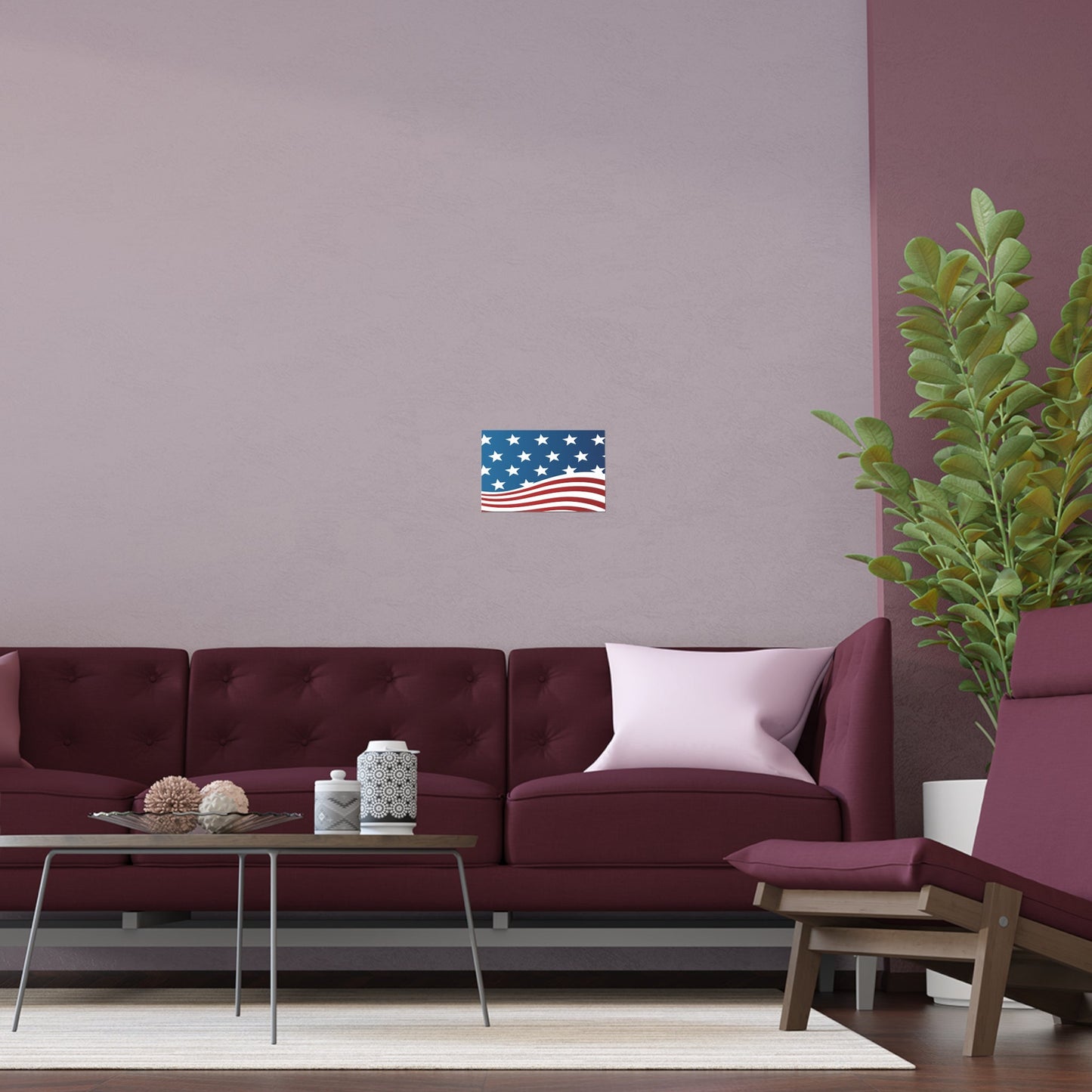 Poster Wave of Stars & Stripes Poster (Water Proof) - Vibrant Styles