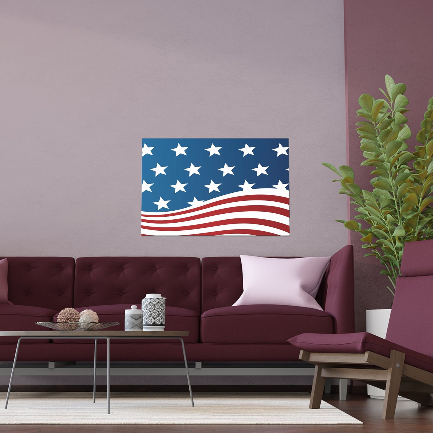 Poster Wave of Stars & Stripes Poster (Water Proof) - Vibrant Styles