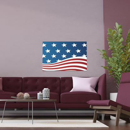 Poster Wave of Stars & Stripes Poster (Water Proof) - Vibrant Styles