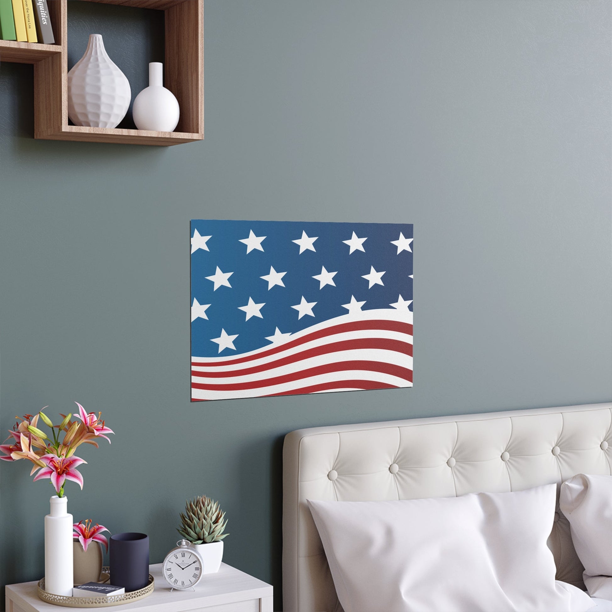 Poster Wave of Stars & Stripes Poster (Water Proof) - Vibrant Styles