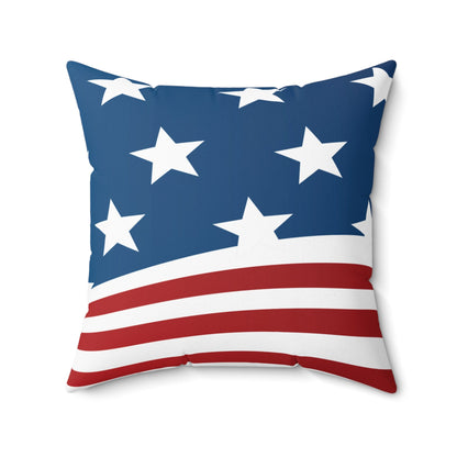 Wave of Stars & Stripes Square Pillow - Vibrant Styles