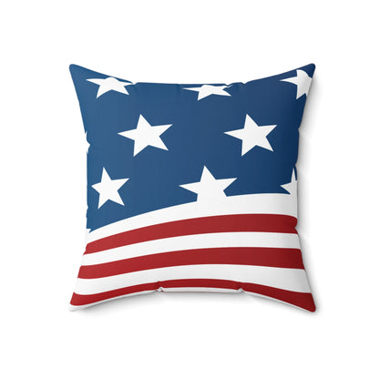 Wave of Stars & Stripes Square Pillow - Vibrant Styles