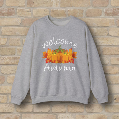 Graphic & Text Welcome Autumn Sweatshirt - Vibrant Styles