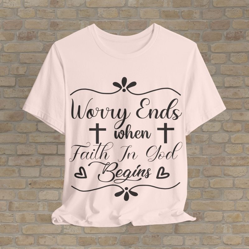 Mostly Text T-Shirts Where Worry Ends Tee - Vibrant Styles