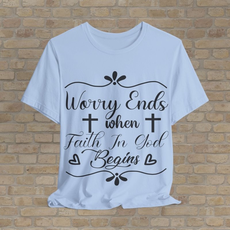 Mostly Text T-Shirts Where Worry Ends Tee - Vibrant Styles