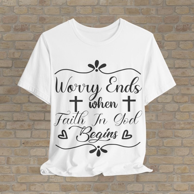 Mostly Text T-Shirts Where Worry Ends Tee - Vibrant Styles
