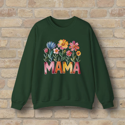 Graphic & Text Wildflower Mama Sweatshirt - Vibrant Styles