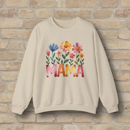 Graphic & Text Wildflower Mama Sweatshirt - Vibrant Styles