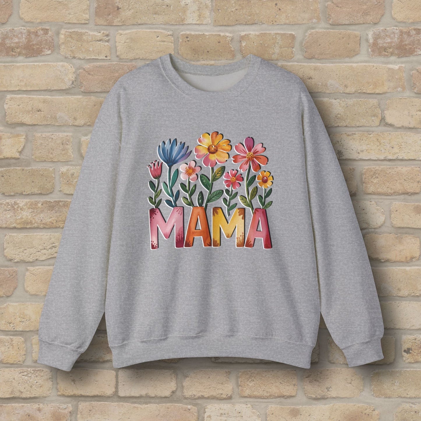 Graphic & Text Wildflower Mama Sweatshirt - Vibrant Styles