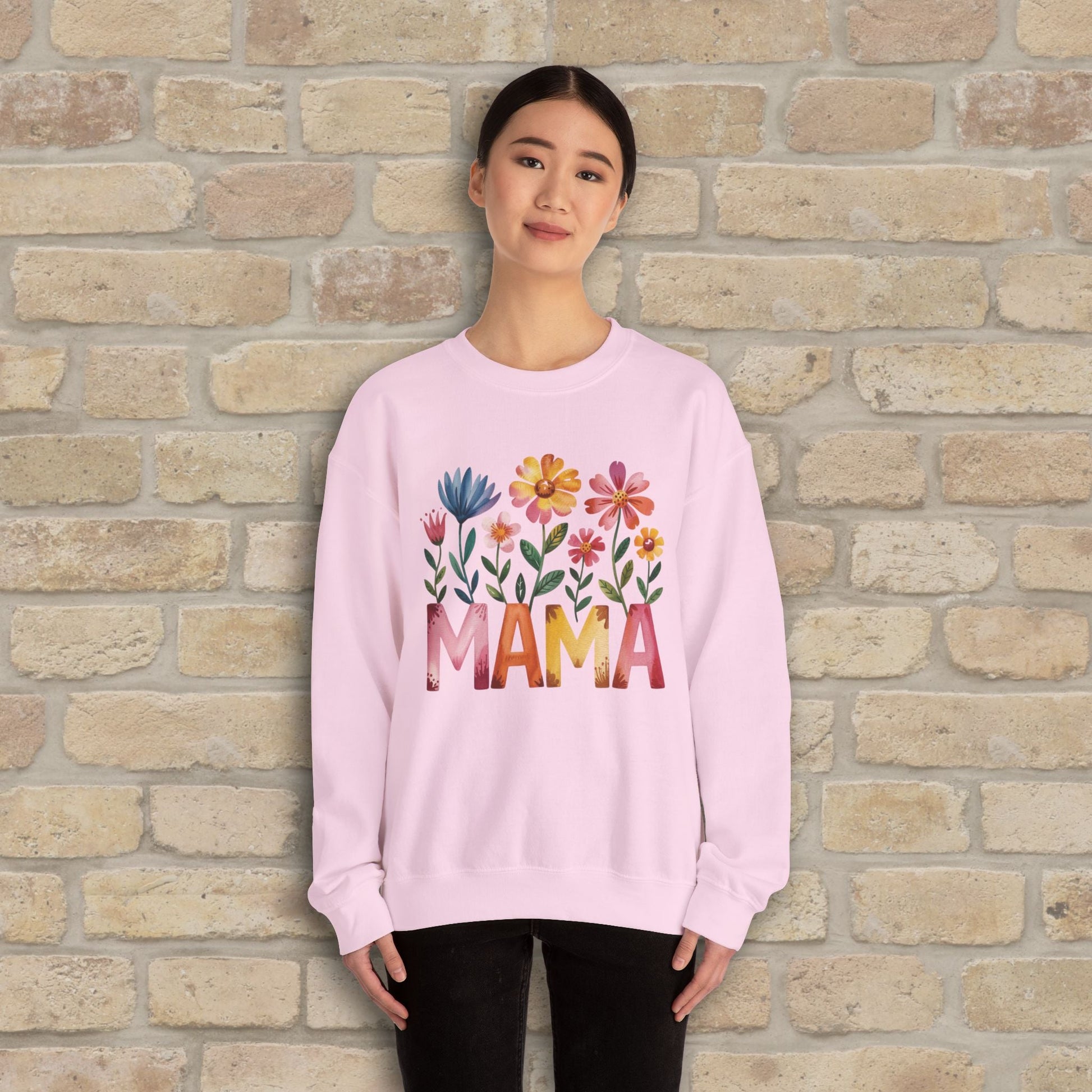 Graphic & Text Wildflower Mama Sweatshirt - Vibrant Styles