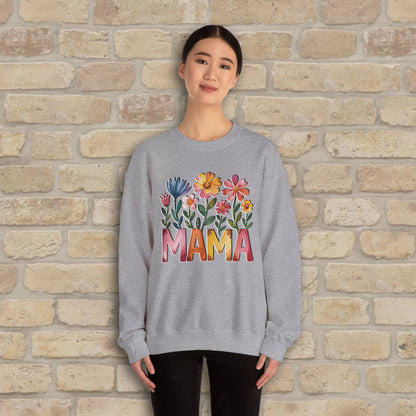 Graphic & Text Wildflower Mama Sweatshirt - Vibrant Styles