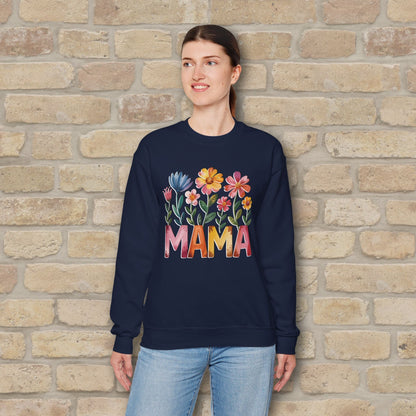 Graphic & Text Wildflower Mama Sweatshirt - Vibrant Styles