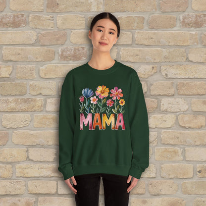 Graphic & Text Wildflower Mama Sweatshirt - Vibrant Styles
