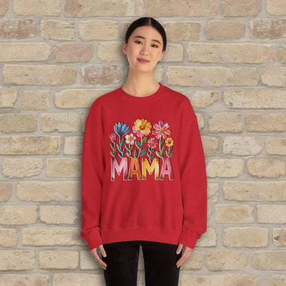 Graphic & Text Wildflower Mama Sweatshirt - Vibrant Styles