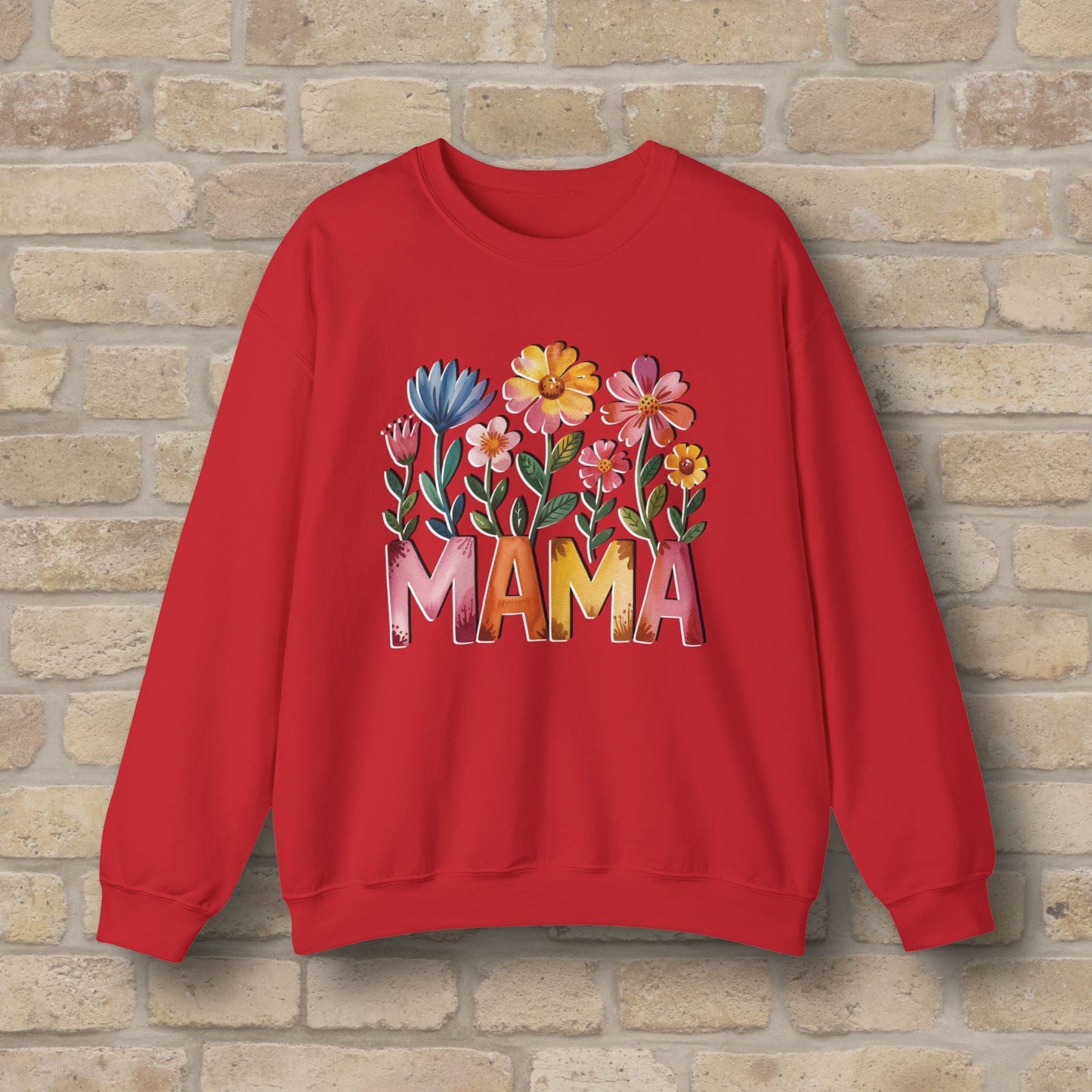 Graphic & Text Wildflower Mama Sweatshirt - Vibrant Styles