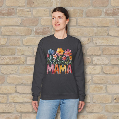 Graphic & Text Wildflower Mama Sweatshirt - Vibrant Styles