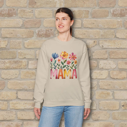Graphic & Text Wildflower Mama Sweatshirt - Vibrant Styles